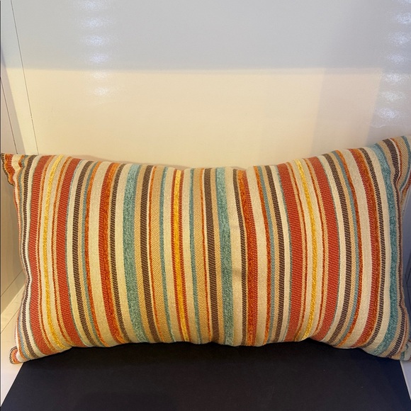 Striped Multicolor bohemian style lumbar Decorative Pillow - Picture 3 of 7
